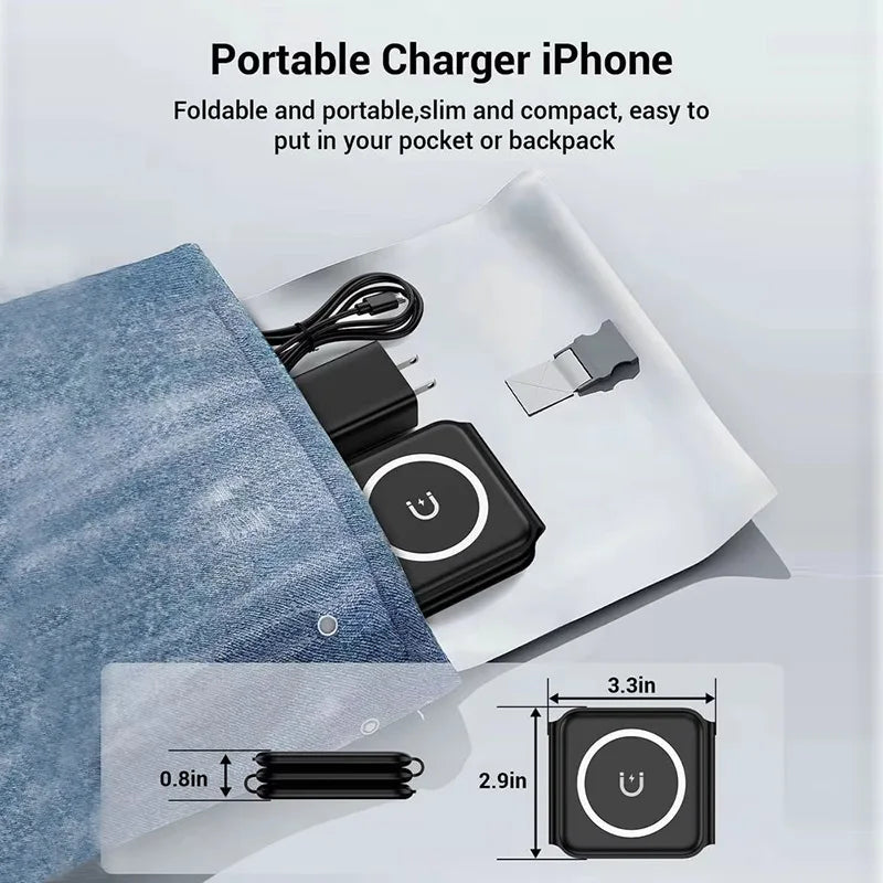 3-in-1 Magnetic Wireless Charging Stand (15W Fast Charge)
