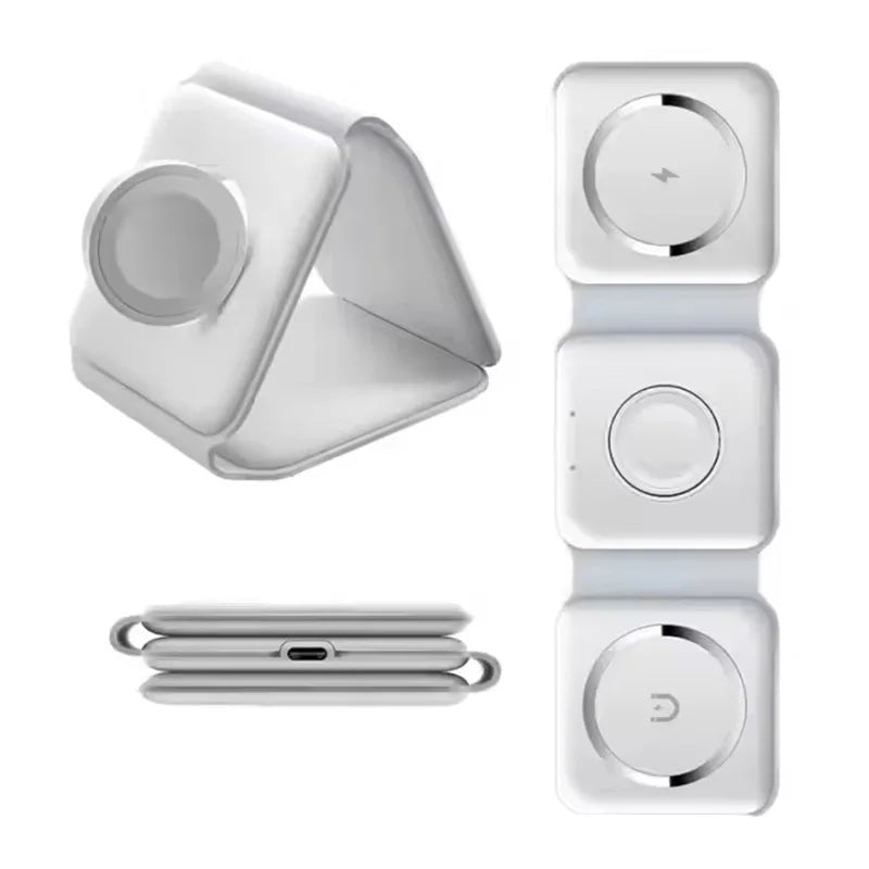 3-in-1 Magnetic Wireless Charging Stand (15W Fast Charge)