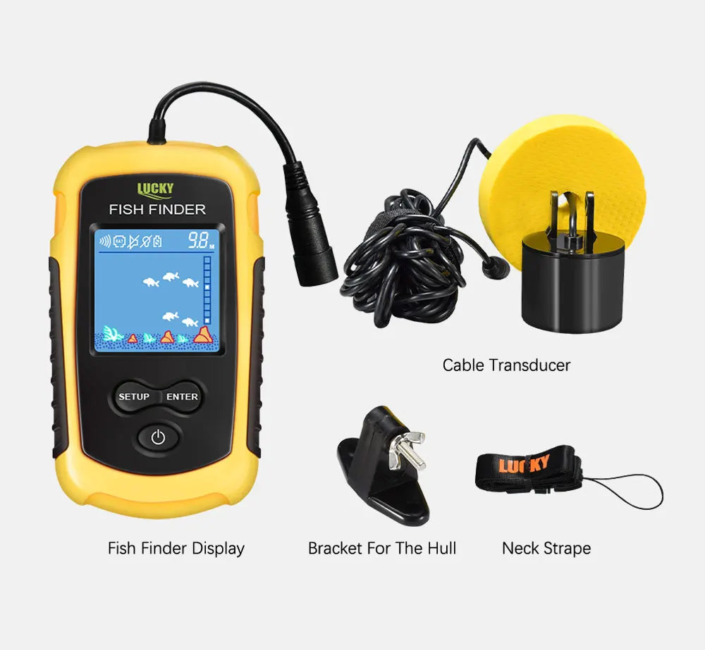 LuckyLaker Portable Sonar Fish Finder - 100m Depth