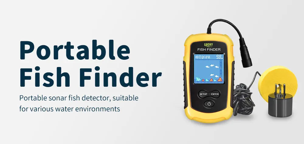 LuckyLaker Portable Sonar Fish Finder - 100m Depth