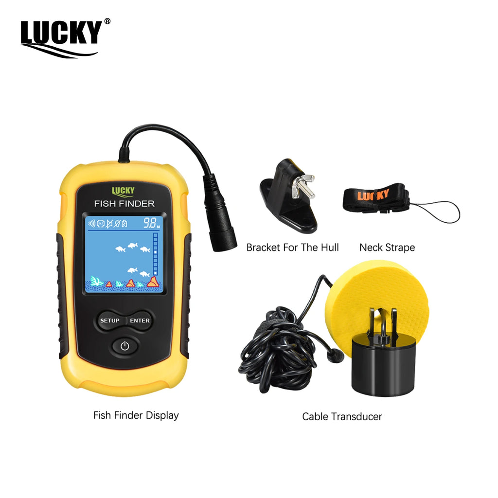 LuckyLaker Portable Sonar Fish Finder - 100m Depth